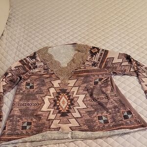 Geometric Patterned Women's Top